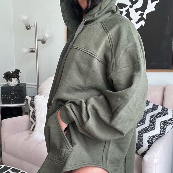 Savage X Fenty Deep Forest Green Longsleeve Oversized Pullover Xssential Hoodie - Picture 16 of 16